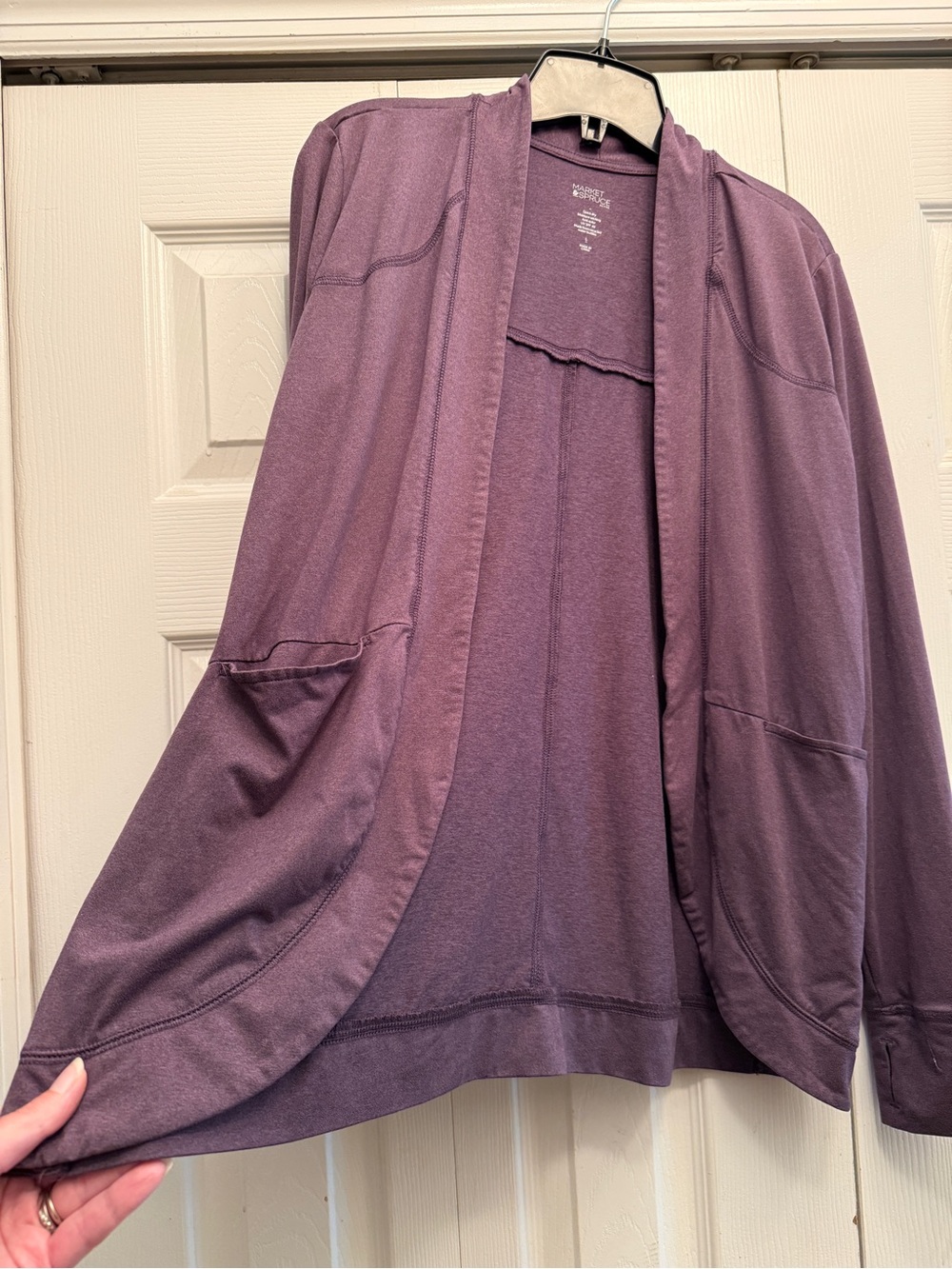 Market & Spruce Open-Front Cardigan Jacket - Purple
